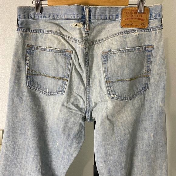 Vintage Abercrombie & Fitch Thrashed Jeans Indie Sleaze Skate Hip Hop Mud Wash - Picture 6 of 17